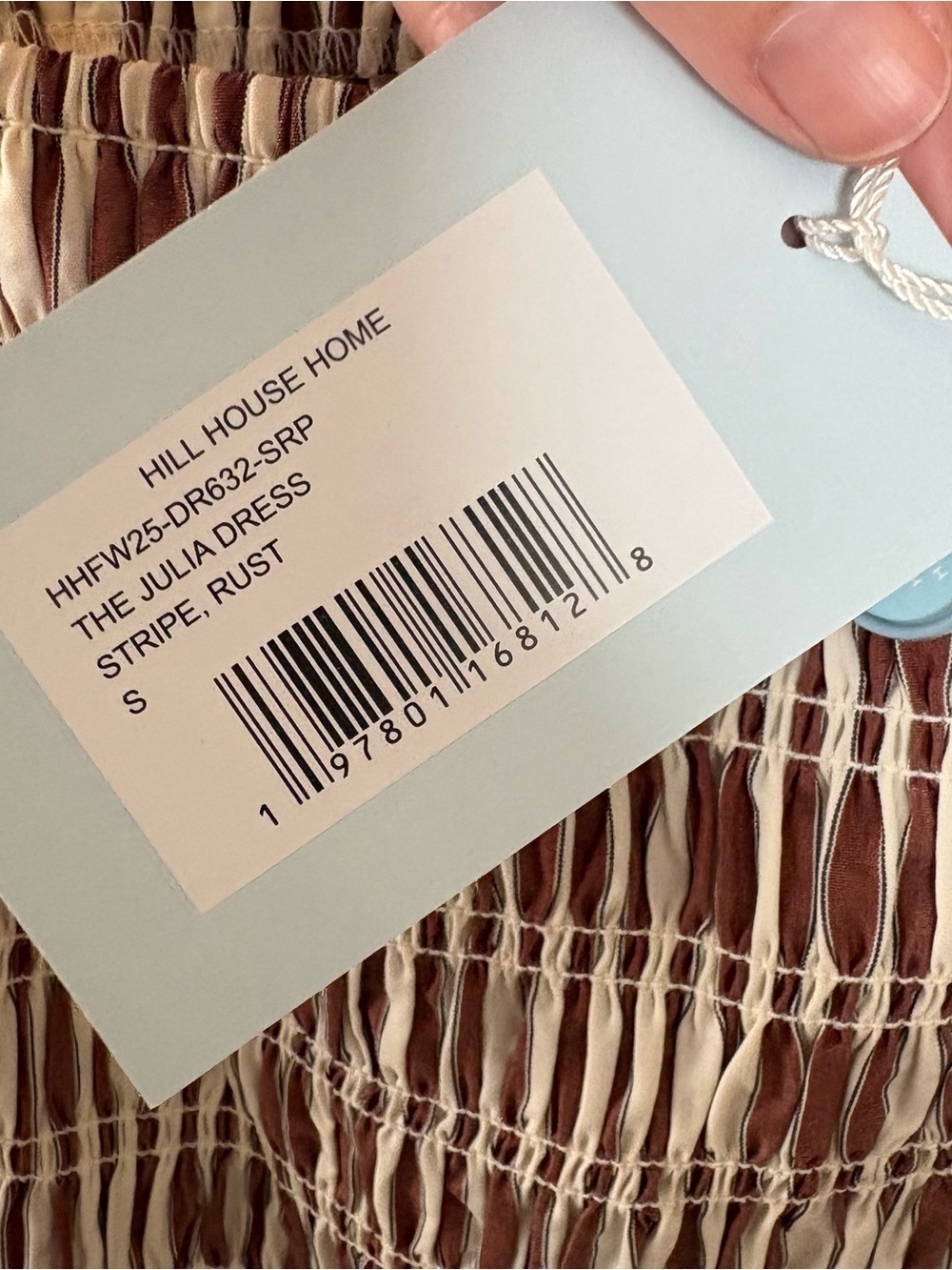 New Hill House Julia nap dress in rust stripe - Picture 11 of 11